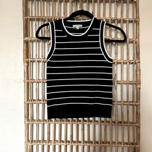 Black Striped Sweater Tank